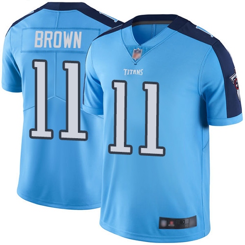 Tennessee Titans Limited Light Blue Men A.J. Brown Jersey NFL Football #11 Rush Vapor Untouchable->tennessee titans->NFL Jersey